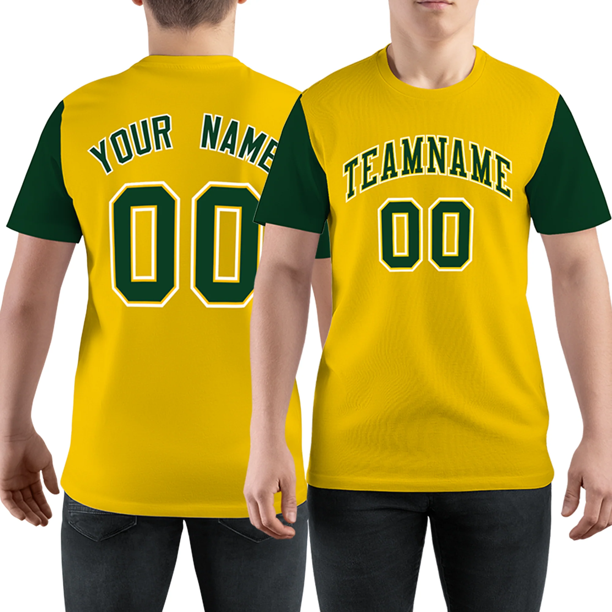 Custom Gold 01 Green Crew Neck Personalized  Performance T-shirt
